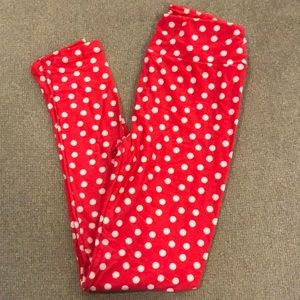 OS LuLa Roe polka dot leggings-Minnie Mouse-NWT